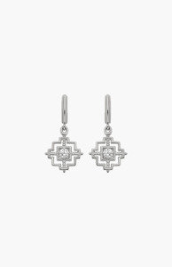 Zoe & Morgan Sterling Silver with White Zircon Centered Earrings