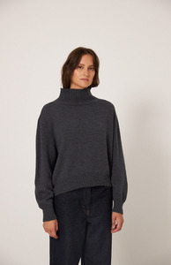 Francie: Francie Shadow Grey Albers Turtle Neck