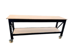 Heavy duty workbench 1000kg carry capacity with 18mm MDF + 4 solid wheels