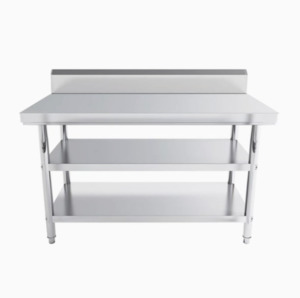 Stainless steel workbench with splash back bench /kitchen workbench 800mm Deep -&hellip;