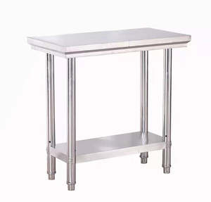 Stainless steel gap/ corner narrow bench / workbench 300mm L x 600mm D x 900mm H, 2 tier