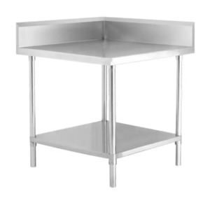 Shelving Units: Kitchen Corner workbench stainless splash back, Multiple sizes available