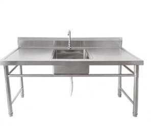 Stainless Steel Freestanding middle Sink with bench + splash back 1800*600*900mm