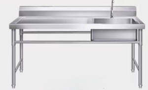 Stainless Steel Freestanding Left or Right Sink with bench + splash back 1500*600*900mm