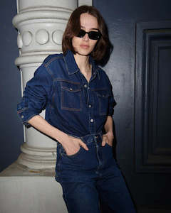 Essential Denim Shirt-Dark Indigo