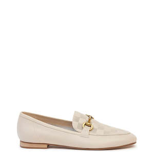 Footwear: Leila Loafer-Stone Check Calf