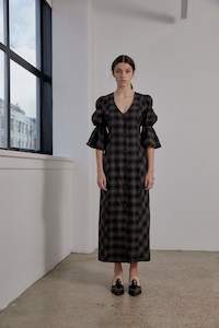 Ovna Ovich: Kahlo Dress-Olive Plaid