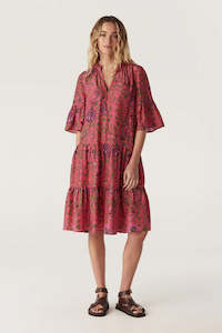 Cable Melbourne: Balmoral Tiered Dress-Pink Floral