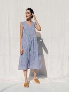 Indi Cold: Vestido-Clara Azul Anil