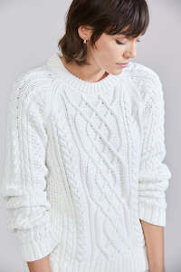 Vivian Cable Knit-Chalk