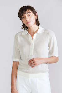 Laing: West S/S Polo-Cream Bark