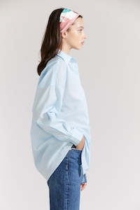 Oversized Boyfriend Shirt-Ice Blue