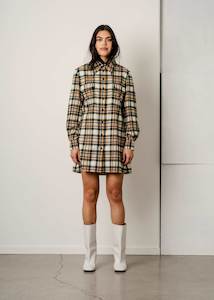 Sissi Shirt Dress-Plaid Flannel