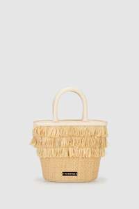Blanca Raffia Fringe Mini Bag-Natural
