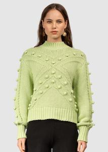 Besito Pom Pom Knit-Pale Lime