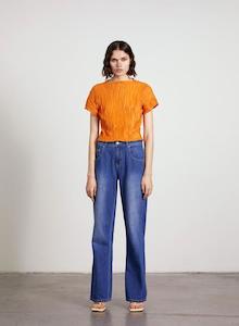 Wynn Hamlyn 1: Crinkle Top-Tangerine