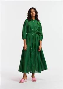 Fongdrink Voile Dress-Dark Green