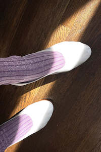 Her Socks-Lurex Lilac Glitter