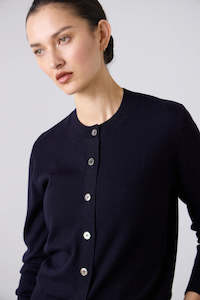 Sylvia Merino Cardigan-Navy