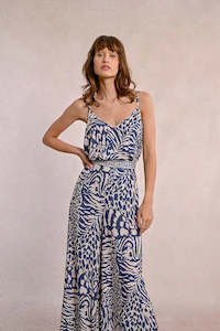 Wide Leg Pants-Denim Blue Maggy