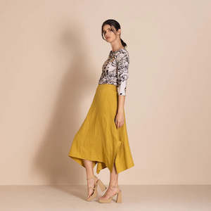 Lulu Pleat Hanky Skirt-Avocado