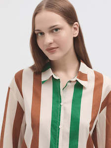 Nice Things: Multi-stripe Shirt-Ecru