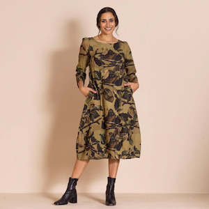 Megan Salmon: Apple Leaves Romance Dress-Apple Leaves