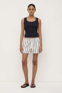 Tops: Robyn Scoop Neck Rib Tank-True Navy