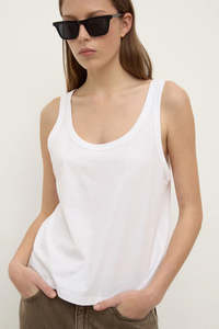 Tops: Adria Jersey Tank-White
