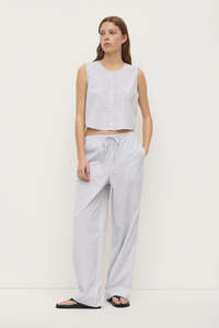 Cora Stripe Pant-Navy/White