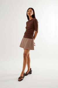 Skirts: Picnic Skort-Chocolate Gingham