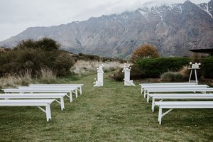 Products: White Bench Seat Hire - Wedding Hire + Events Truly Yours