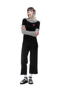 Top: NOMD LAYERED RIB TEE-BLACK