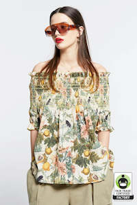 Top: KAREN WALKER GAIA SMOCKED BLOUSE