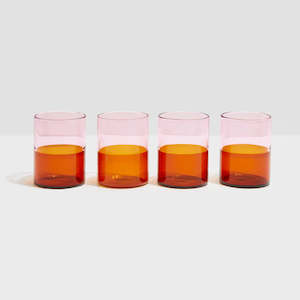 Homeware: FAZEEK TWO TONE GLASSES-PINK&AMBER