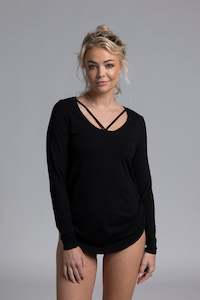 NES MERINO LATTICE LONG SLEEVE TOP