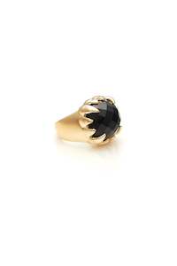 Stolen Girlfriend: STOLEN CLAW RING ONYX-GOLD PLATED
