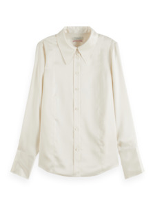 MAISON SATIN SHIRT-OFF WHITE