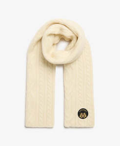 SUPERDRY CABLE LUXE KNIT SCARF-OATMEAL