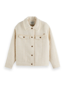 Maison: MAISON BOUCLE TWEED TRUCKER JACKET