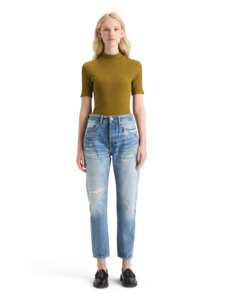Maison: MAISON MOCK NECK RIB TEE