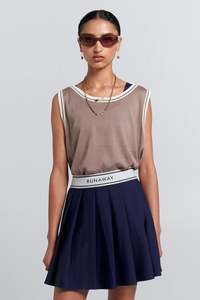 KAREN WALKER RELAX KNIT TANK-TAUPE