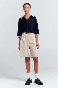 Sun Shades: KAREN WALKER BERMUDA SHORTS-SAND