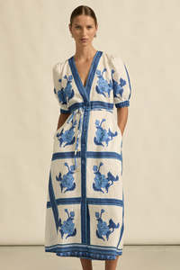 Zoe Kratzmann: ZOE KRATZMANN PORTRAIT DRESS-AZURE COLLAGE