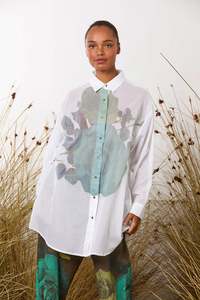 Maud Dainty: MAUD DAINTY CATS MEOW SHIRT-WHITE