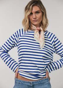 LOLLYS LAUDRY LIVA TEE L.S-NEON BLUE