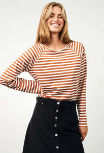 LOLLYS LAUDRY LIVA TEE L.S-RUST