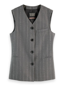 SCOTCH & SODA WAISTCOAT BACK DETAIL-CHARCOAL