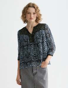 Scotch Soda: SCOTCH & SODA CONTRAST YOKE SHORT SLEEVE TOP