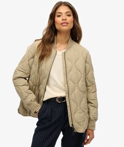 Superdry: SUPERDRY SHORT QUILTED LINER JACKET-BEIGE